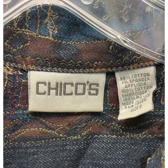 Chico’s Tapestry Embroidered Button Front Jacket Boho Southwest Geometric Size S - Picture 3 of 7